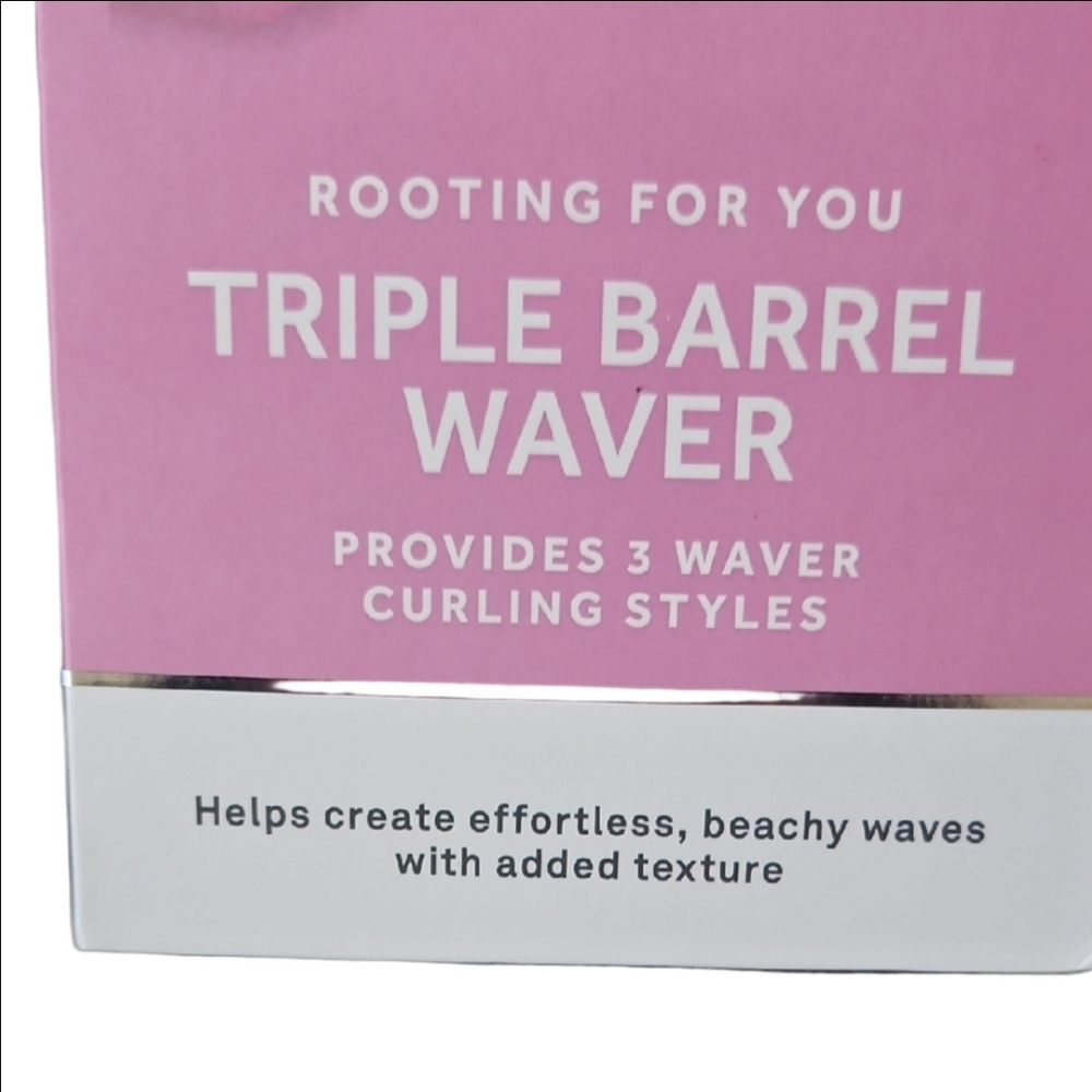 Bliss Triple Barrel Waver in Pink and Teal - Picture 2 of 10